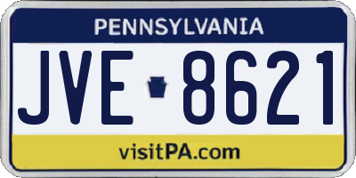 PA license plate JVE8621