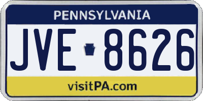 PA license plate JVE8626