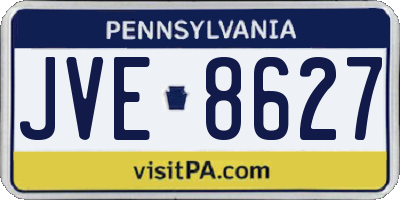 PA license plate JVE8627