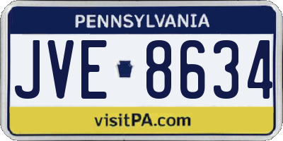 PA license plate JVE8634
