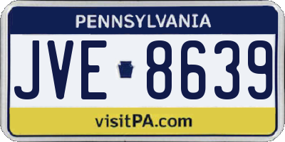PA license plate JVE8639