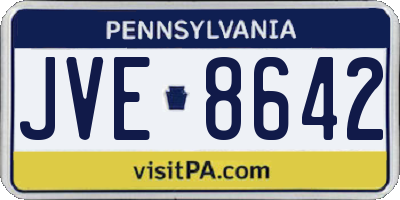 PA license plate JVE8642