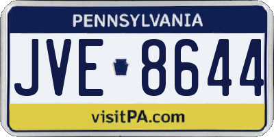 PA license plate JVE8644