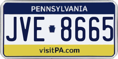 PA license plate JVE8665