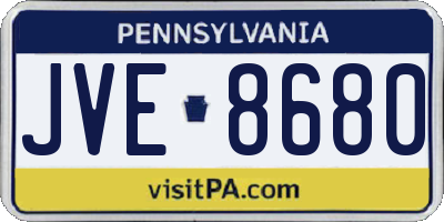 PA license plate JVE8680