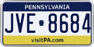 PA license plate JVE8684