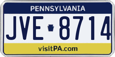 PA license plate JVE8714