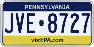 PA license plate JVE8727