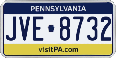 PA license plate JVE8732