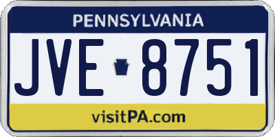 PA license plate JVE8751