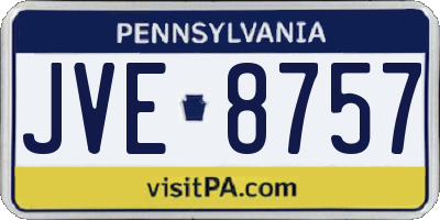 PA license plate JVE8757