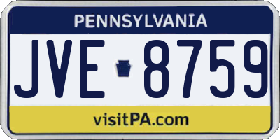 PA license plate JVE8759