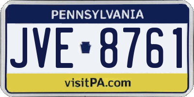 PA license plate JVE8761
