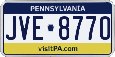 PA license plate JVE8770