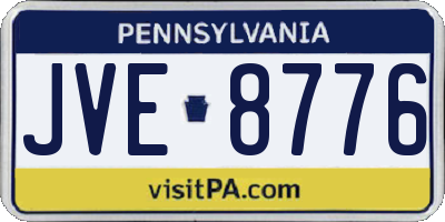PA license plate JVE8776