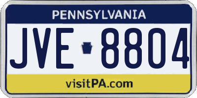 PA license plate JVE8804