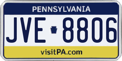 PA license plate JVE8806