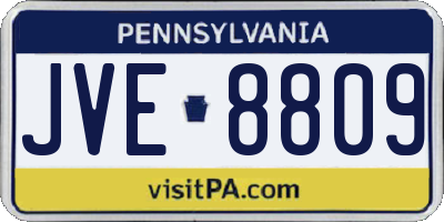 PA license plate JVE8809