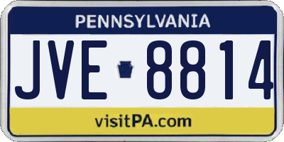 PA license plate JVE8814