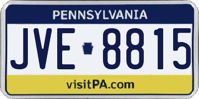 PA license plate JVE8815
