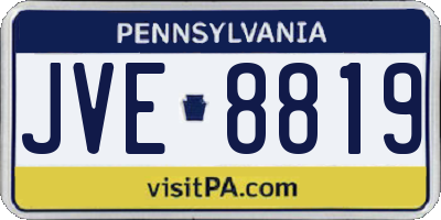 PA license plate JVE8819