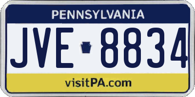 PA license plate JVE8834