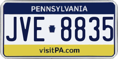 PA license plate JVE8835