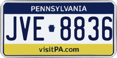PA license plate JVE8836