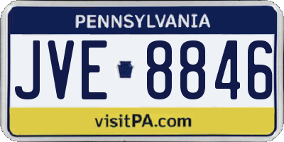 PA license plate JVE8846