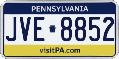 PA license plate JVE8852