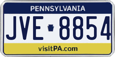 PA license plate JVE8854