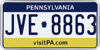 PA license plate JVE8863