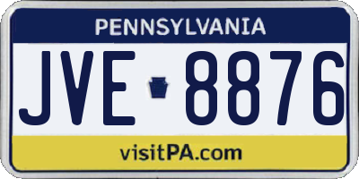 PA license plate JVE8876