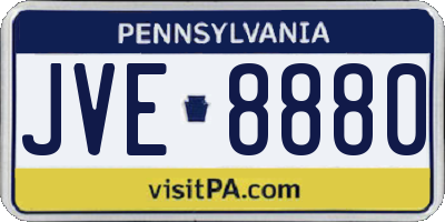 PA license plate JVE8880