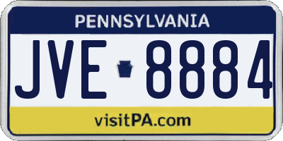 PA license plate JVE8884
