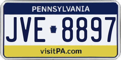 PA license plate JVE8897