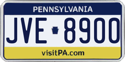 PA license plate JVE8900