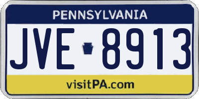 PA license plate JVE8913