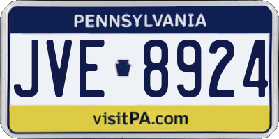 PA license plate JVE8924