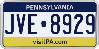 PA license plate JVE8929