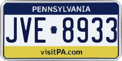PA license plate JVE8933