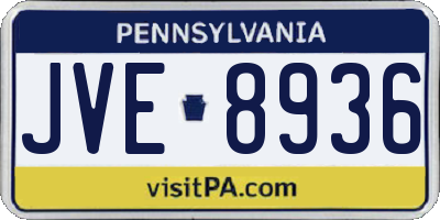 PA license plate JVE8936