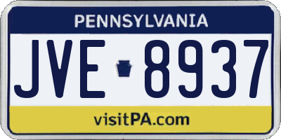 PA license plate JVE8937