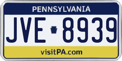 PA license plate JVE8939