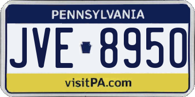 PA license plate JVE8950