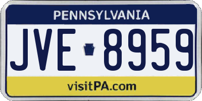 PA license plate JVE8959