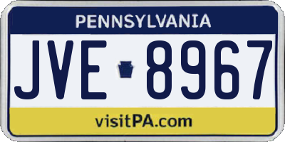 PA license plate JVE8967