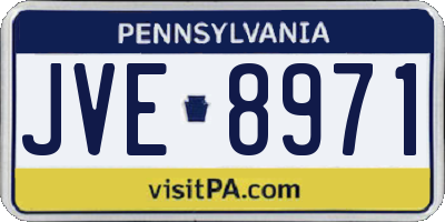PA license plate JVE8971