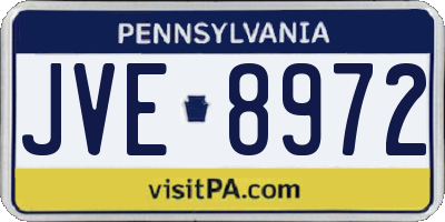 PA license plate JVE8972