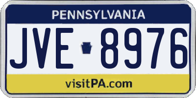 PA license plate JVE8976